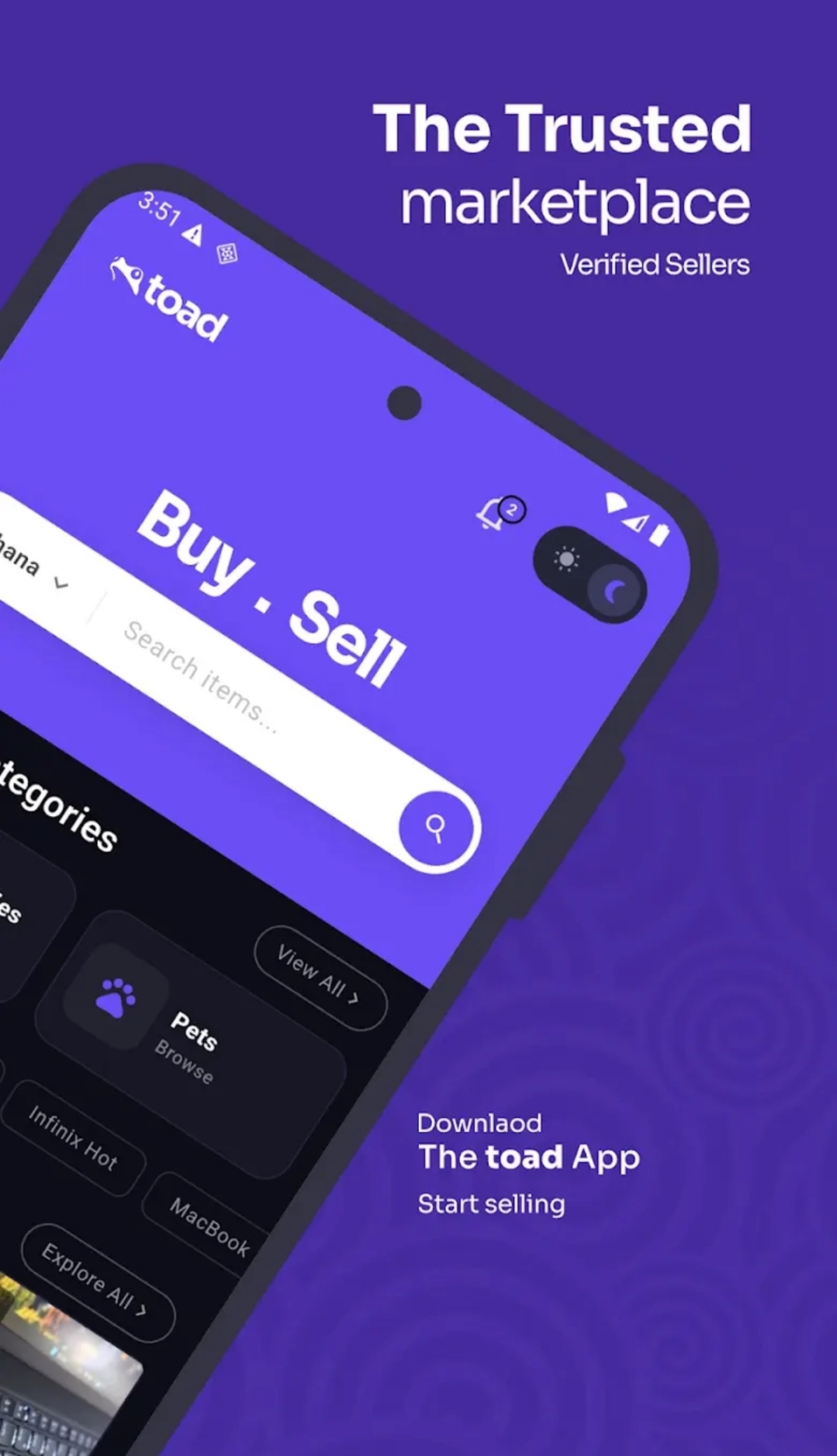 Toad marketplace app preview